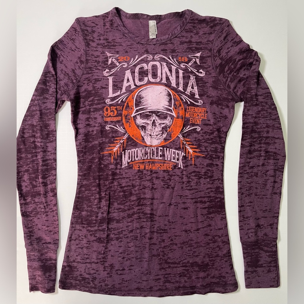 Laconia Motorcycle Week Skull Graphic Long Sleeve Top
